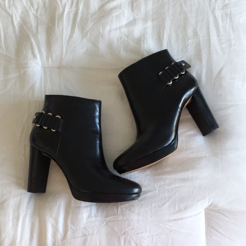 Nine West Black Genuine Leather Booties